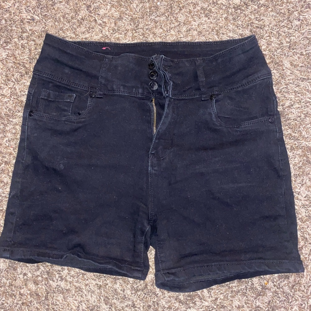 Black Denim Shorts